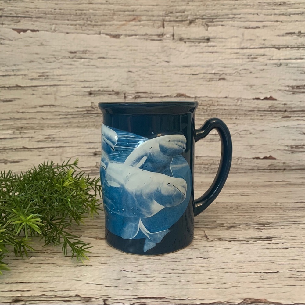 MARINE LAND | Blue Embossed Beluga Whale Mug​​